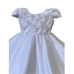 Vestido De Bebê Batizado Menina Branco Com Faixa Cabelo 