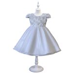 Vestido De Bebê Batizado Menina Branco Com Faixa Cabelo 