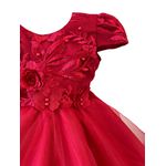 Vestido De Bebê Batizado Menina Vermelho Com Faixa Cabelo 