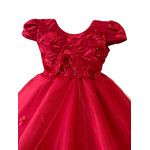 Vestido De Bebê Batizado Menina Vermelho Com Faixa Cabelo 