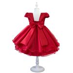 Vestido De Bebê Batizado Menina Vermelho Com Faixa Cabelo 
