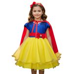 Vestido Infantil Princesa Branca De Neve Com Capa