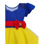 Vestido Infantil Princesa Branca De Neve Com Capa