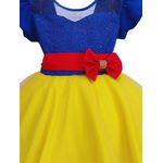 Vestido Infantil Princesa Branca De Neve Com Capa