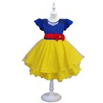 Vestido Infantil Princesa Branca De Neve Com Capa