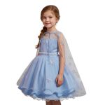 Vestido Infantil Frozen Elsa Princesa Festa Luxo Com Capa