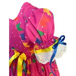 Vestido Infantil Festa Junina Rosa Quadrilha São João Flores Bandeirinhas