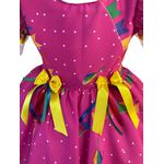 Vestido Infantil Festa Junina Rosa Quadrilha São João Flores Bandeirinhas