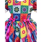 Vestido Infantil Juvenil Festa Junina Florido Quadrilha São João Flores Bandeirinhas 