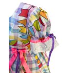 Vestido Infantil Juvenil Festa Junina Lilás Quadrilha São João Flores Bandeirinhas 