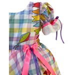 Vestido Infantil Juvenil Festa Junina Lilás Quadrilha São João Flores Bandeirinhas 