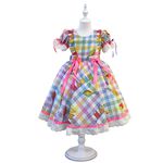 Vestido Infantil Juvenil Festa Junina Lilás Quadrilha São João Flores Bandeirinhas 