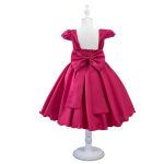 Vestido Juvenil Pink Com Aplicações De Flores Elegante 