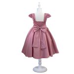 Vestido Juvenil Rose Com Aplicações De Flores Elegante 