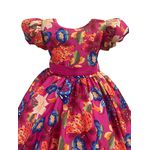 Vestido Infantil Flora Pink Estampado Flores Passarinho Primavera 