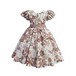 Vestido Infantil Flora Rose Estampado Flores Passarinho Primavera 