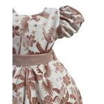 Vestido Infantil Flora Rose Estampado Flores Passarinho Primavera 