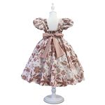 Vestido Infantil Flora Rose Estampado Flores Passarinho Primavera 