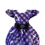 Vestido Infantil Juvenil Roxo Fantasia Halloween Festa Temática 