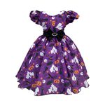 Vestido Infantil Juvenil Lilás Fantasia Halloween Festa Temática 