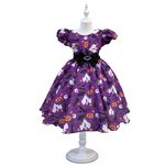 Vestido Infantil Juvenil Lilás Fantasia Halloween Festa Temática 
