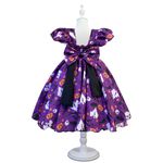 Vestido Infantil Juvenil Lilás Fantasia Halloween Festa Temática 
