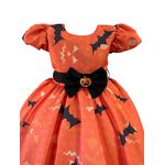 Vestido Infantil Juvenil Laranja Fantasia Halloween Festa Temática