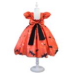 Vestido Infantil Juvenil Laranja Fantasia Halloween Festa Temática