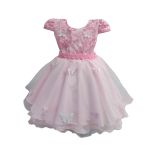 Vestido De Festa Rosa Luxo Jardim Encantado Borboletas 