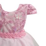 Vestido De Festa Rosa Luxo Jardim Encantado Borboletas 