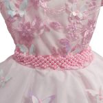 Vestido De Festa Rosa Luxo Jardim Encantado Borboletas 