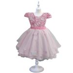 Vestido De Festa Rosa Luxo Jardim Encantado Borboletas 