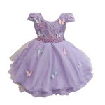 Vestido De Festa Lilás Luxo Jardim Encantado Borboletas 