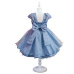 Vestido De Festa Azul Luxo Jardim Encantado Borboletas 