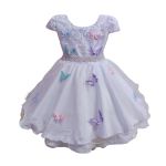 Vestido De Festa Branco Luxo Jardim Encantado Borboletas 