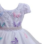 Vestido De Festa Branco Luxo Jardim Encantado Borboletas 