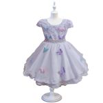 Vestido De Festa Branco Luxo Jardim Encantado Borboletas 