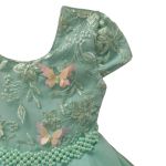 Vestido De Festa Verde Luxo Jardim Encantado Borboletas