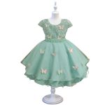 Vestido De Festa Verde Luxo Jardim Encantado Borboletas