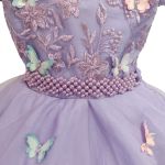 Vestido De Festa Lilás Luxo Jardim Encantado Borboletas 