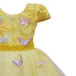 Vestido De Festa Amarelo Luxo Jardim Encantado Borboletas 