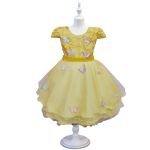 Vestido De Festa Amarelo Luxo Jardim Encantado Borboletas 