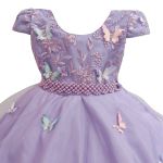 Vestido De Festa Lilás Luxo Jardim Encantado Borboletas 
