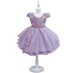 Vestido De Festa Lilás Luxo Jardim Encantado Borboletas 