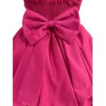 Vestido Infantil Pink Curto Elegante Com Aplique Flores + Tiara 