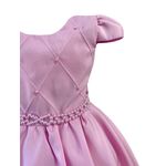 Vestido Juvenil Menina Rosa Bebe Festa Casamento Cinto pérola Saia Lisa