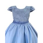 Vestido Juvenil Menina Azul Bebe Festa Casamento Cinto pérola Saia Lisa 