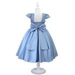 Vestido Juvenil Menina Azul Bebe Festa Casamento Cinto pérola Saia Lisa 