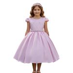 Vestido Juvenil Menina Rosa Bebe Festa Casamento Cinto pérola Saia Lisa