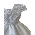 Kit Vestido De Batizado Branco Aniversário Faixa E Calcinha